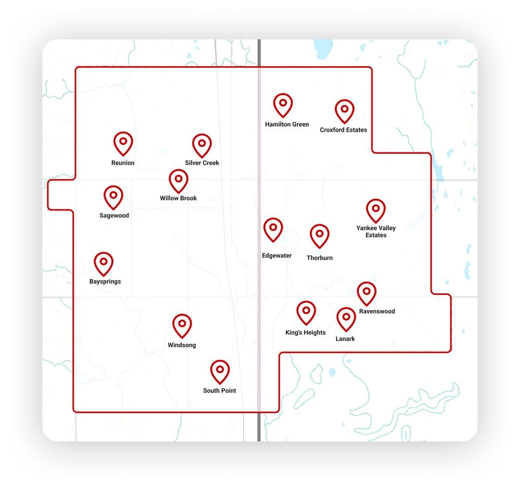 Map of neighborhoods in Airdrie