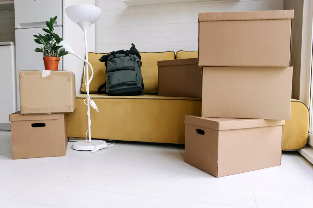 Packed items before an interprovincial move