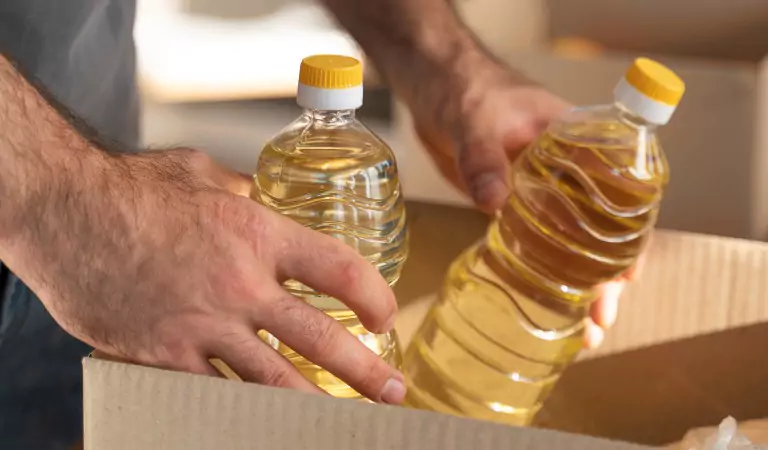 Safe liquid packing for home moving