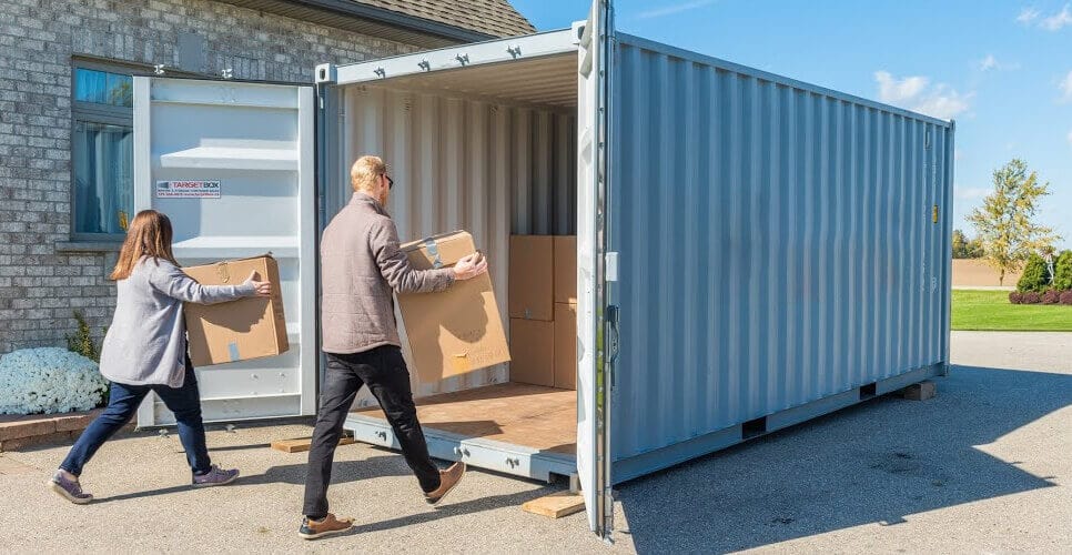 Moving with a shipping container