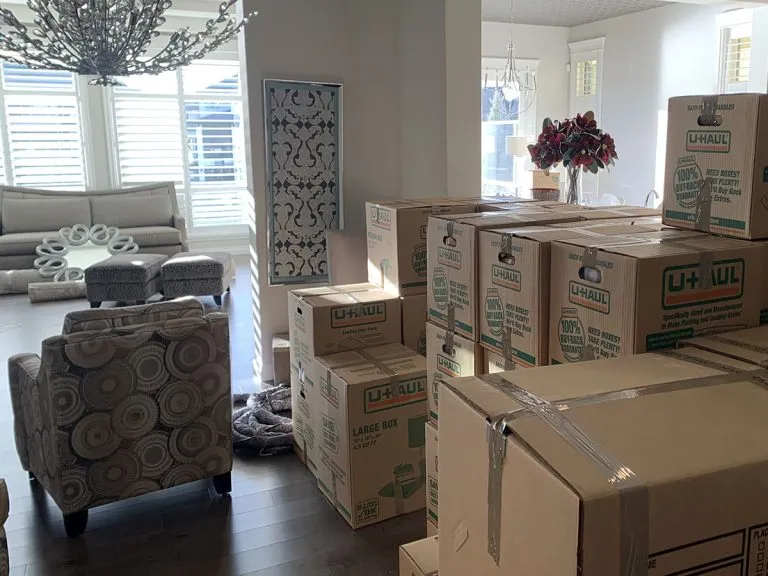 Best Moves truck parked near a client's home in Vancouver – ready for local move at hourly rate