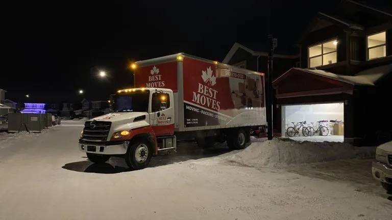 Vancouver to Osoyoos movers truck at night